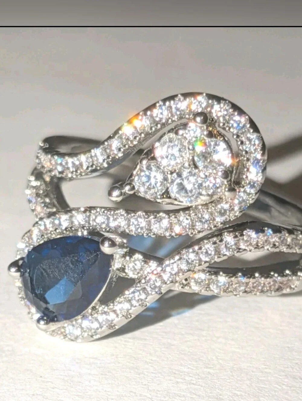 14k White Gold Plated 2.50 Ct Round Lab-Created Diamond Bypass Engagement Ring